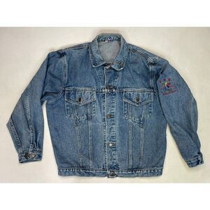 VINTAGE USA Olympic Team 1998 Jean Denim Jacket Men Medium Blue USA 90s